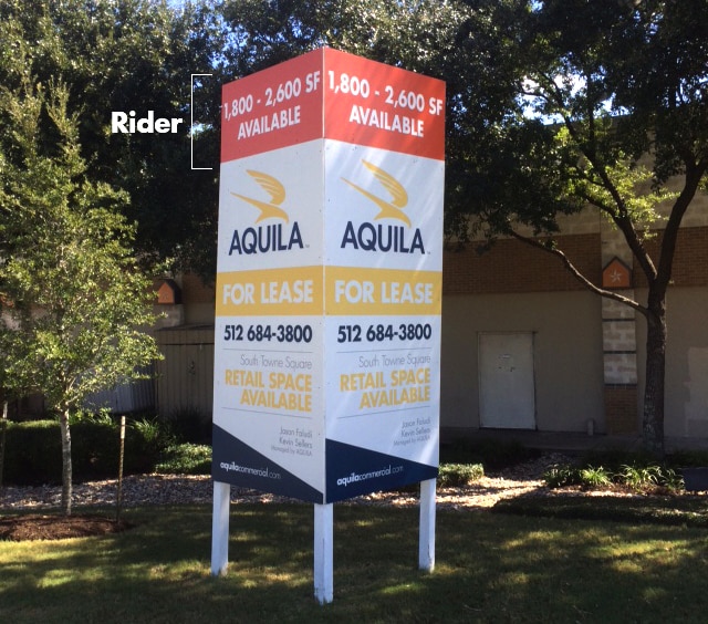 4x8 v-shaped sign with a rider | Property Marketing