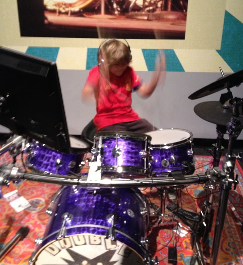 Jason's son Max playing drums