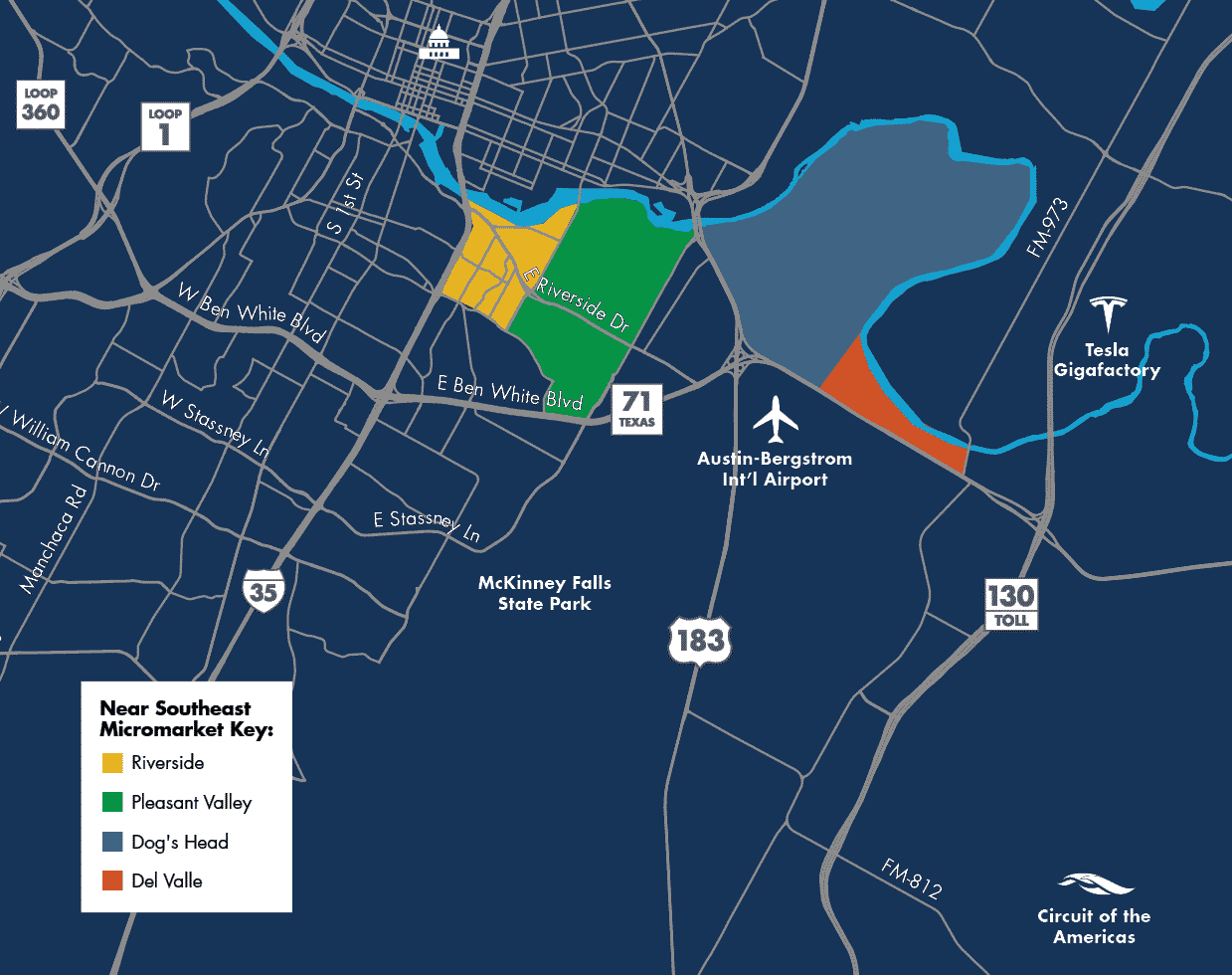 Southeast Austin Map
